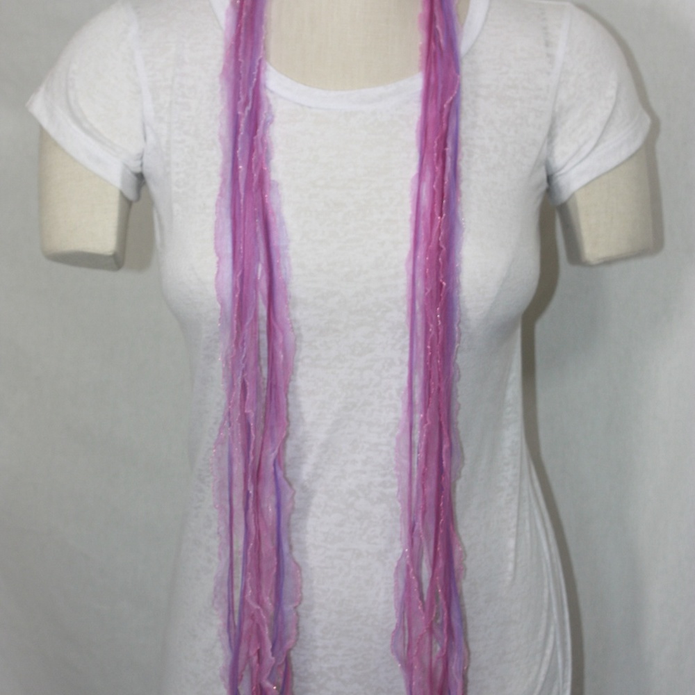 Purple Solid & Patterned Scarf Accessory - Picture 5 of 8